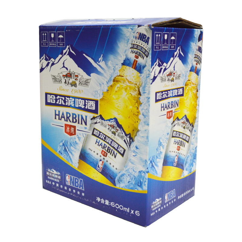 harbin/哈尔滨啤酒冰纯 600ml *6整箱玻璃瓶装