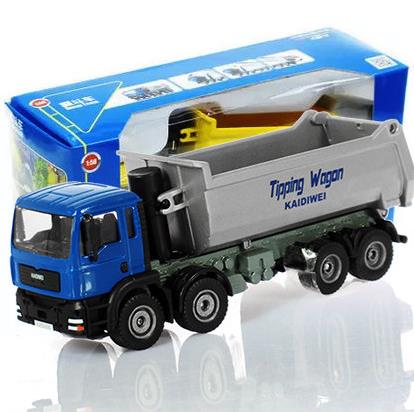 凯迪威翻斗车合金工程车模型1:50合金卡车自卸运输卡车