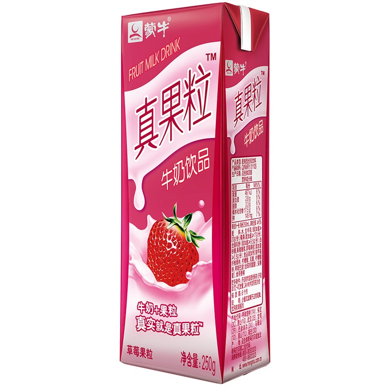 蒙牛真果粒草莓果粒整箱装 250g*12盒 /箱